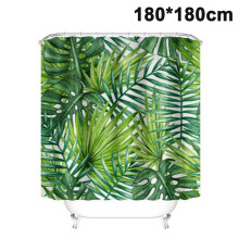 Perdea de baie modernă cu plante tropicale, material textil din poliester, impermeabil și cu uscare rapidă