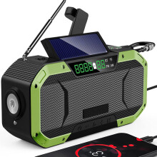 Radio de survie ultime, radio météo d'urgence avec batterie ultra-capacité, double panneau solaire, recherche automatique de fréquence, stations