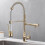 Gold Kitchen Faucet with Solid Brass Main Body, Dual Functionality, Practical Design for Modern Cooking Spaces 1
