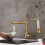 Gold Kitchen Faucet with Solid Brass Main Body, Dual Functionality, Practical Design for Modern Cooking Spaces 4