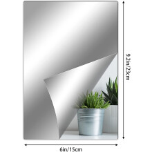 Flexible Mirror Sheets for Home Gym, Shatterproof Acrylic Wall Mirror Tiles, Self Adhesive Decor for Bedrooms Bathrooms Kitchens Gyms Offices, 12