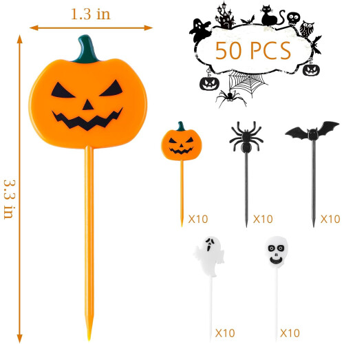 Πλαστικές οδοντογλυφίδες για θέμα Halloween, ανθεκτικές και στιβαρές διακοσμήσεις 2