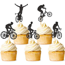 Decoração de cupcakes para festa com tema de corrida, toppers de cupcake com tema de motocicleta, acessórios de decoração de bolos pré-montados