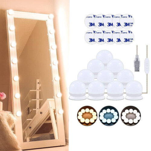 Stylish Hollywood Mirror, Replaceable Bulbs for Easy Maintenance, Color Tunable Lights, Memory Function for Personalized Settings