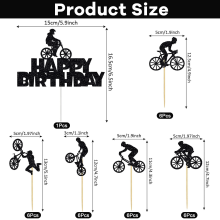 Eleva il tuo evento con decorazioni per cupcake a tema moto, forniture per feste a tema sportivo, decorazioni per torte in carta glitterata atossica,
