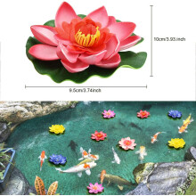 Year-Round Bloom, Quality EVA Material 10 X 9.5 Cm Red, Yellow, Blue, Pink, Light Pink Floating Decoration for Aquarium Fish Tank, Water Features