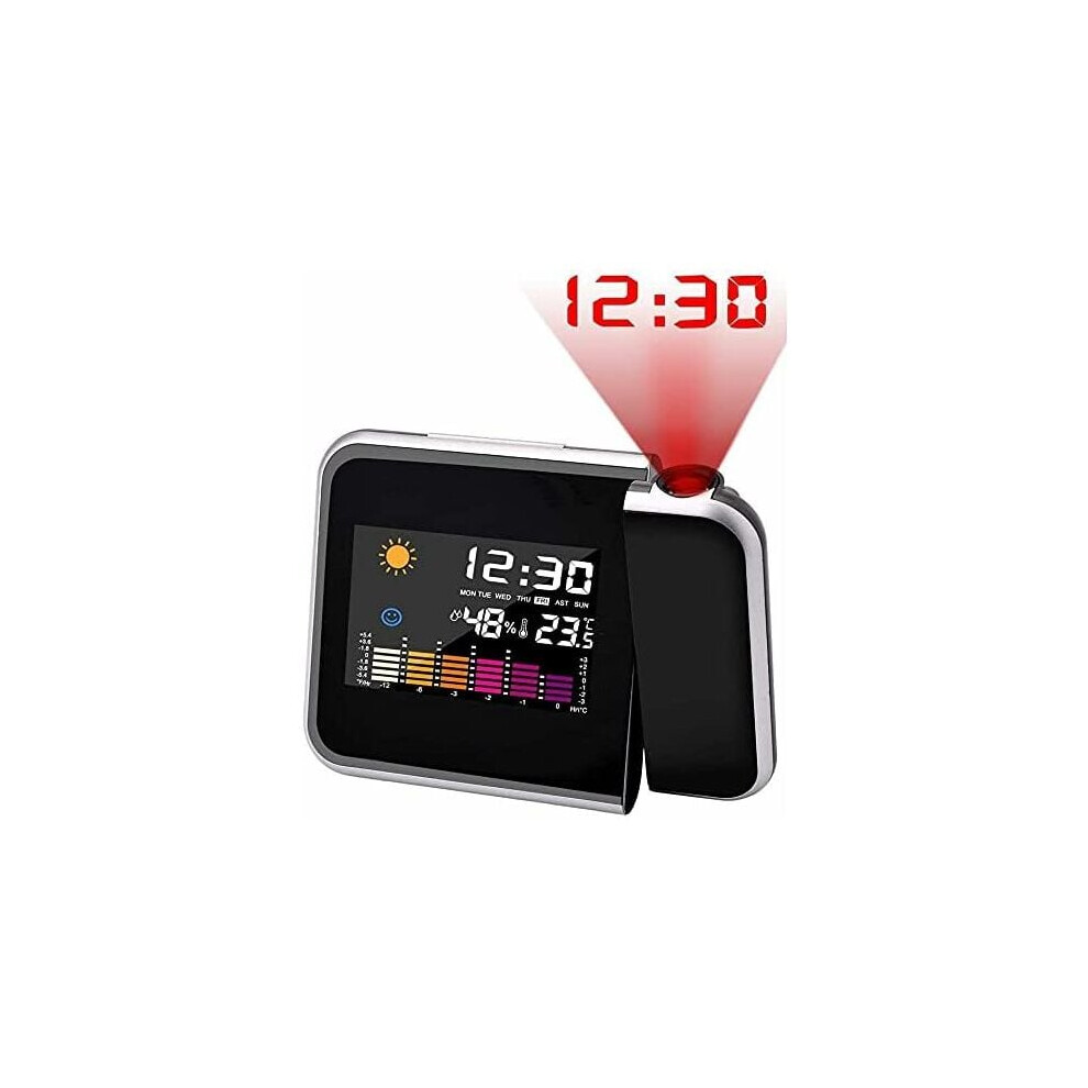 Snooze Function Dual Alarm Clocks, Projection Alarm Clock With Usb Charger For Easy Wake-Ups 9340258593871