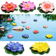Vackert utseende, hållbar, bleknar inte 10 x 9,5 cm röd, gul, blå, rosa, ljusrosa flytande dekoration för akvarium, naturinspirerad