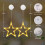 Warm Light Star Christmas Window Lights, 8 Modes LED Twinkle for Indoor Decor, Battery-Powered Hanging Lights with Timer & Memory Function for 3