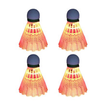 4 Stuks Lichtgevende Badmintonballen LED-Schuimplastic Sport Badminton Lichtgevende Shuttles Badmintonset Rood