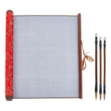 4Pcs No Ink Chinese Calligraphy Practice Set Reusable Water Writing Magic Cloth Scrolls Calligraphy Writing Brushes