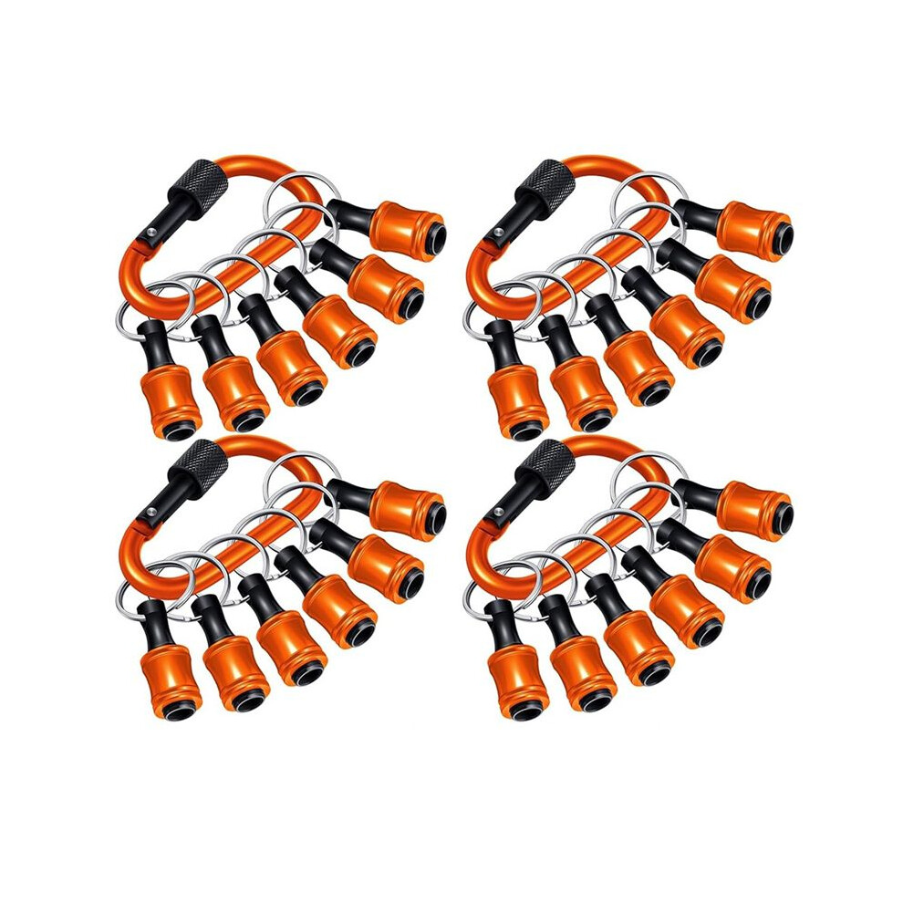 24Pcs 1/4In Bit Holder Carabiner Hex Shank Screwdriver Release Bits Holder Hand Held Extension Bar,Quick-Change Design 4713145151884