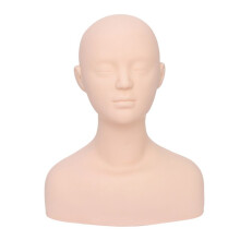Cabezas de Maniquí de Cosmetología de Silicona Suave de Medio Cuerpo Granpara Diseño de Cejas, Injerto de Maquillaje, Práctica de Masaje, Modelo