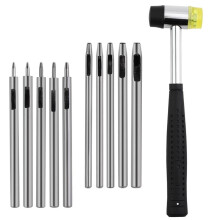 Set di 10 Utensili per Punzonatura di Fori In Pelle, Utensili da Lavoro per Punzonatura di Fori Rotondi da 0,5 mm A 3,5 mm per Cinture In Pelle, Tela,