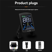 S-100 Electric Bike LCD Display Dashboard SM5+2PIN+20A 36V/48V Sine Wave Controller for Mountain Bike Modification Kit