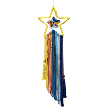 Bohemian Wall Macrame Wall Hanging, Sunrise Sunset Wall Art Handmade Tassel Woven Bedroom Decor Star