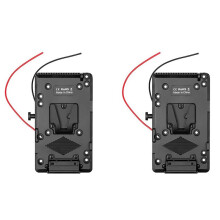 2X V-Mount Battery Plate with D-Tap Output for Steadicam Camera V-Mount V-Lock Battery for DSLR Camera Camcorder Video