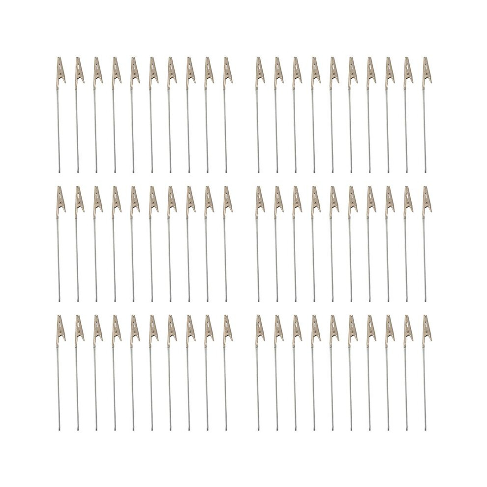 60 X Crocodile Metal Clips With Wire Stalk Alligator Clamps For Memo Note Card Holders 4713493814806