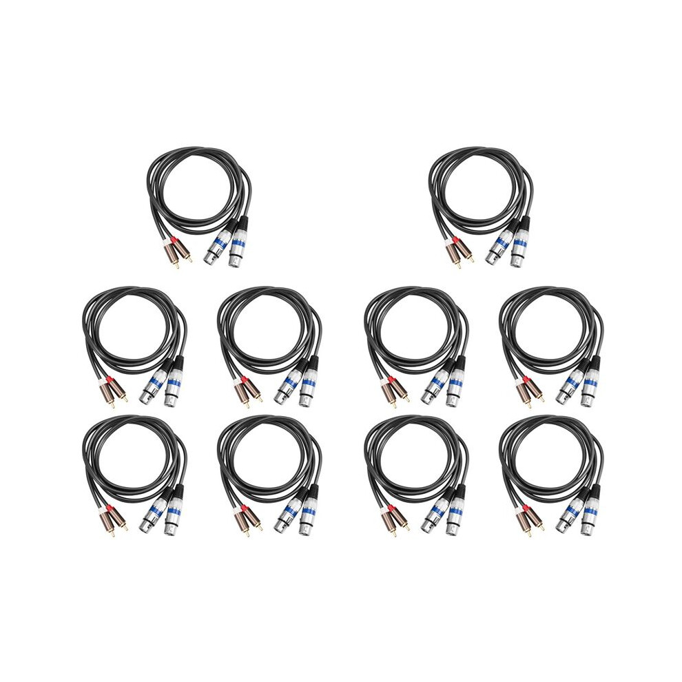 10X Hifi Audio Cable 2 Rca Male To Xlr 3 Pin Female Mixing Console Amplifier Dual Xlr To Dual Rca Shileded Cable 1.5M 6032656540184