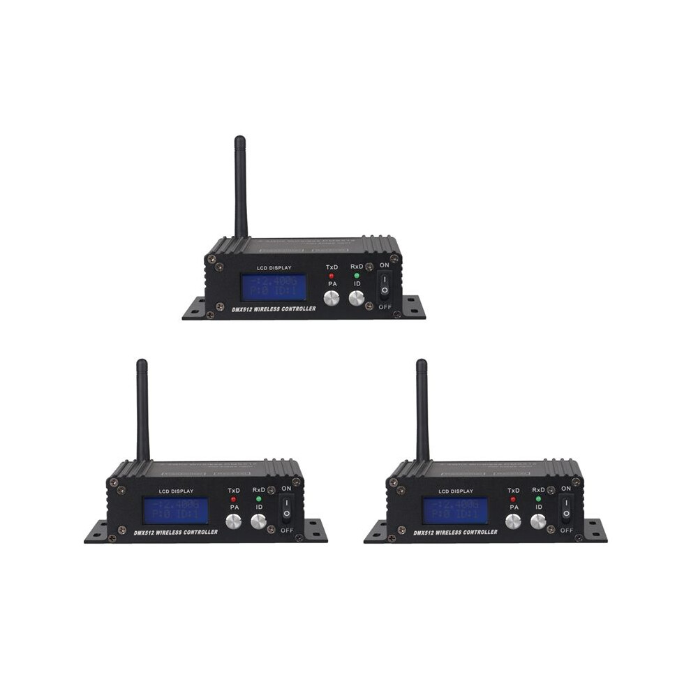 3X Dmx 512 Wireless Controller Receiver Transmitter Lcd Display Power Adjustable Eu Plug 4712842570615