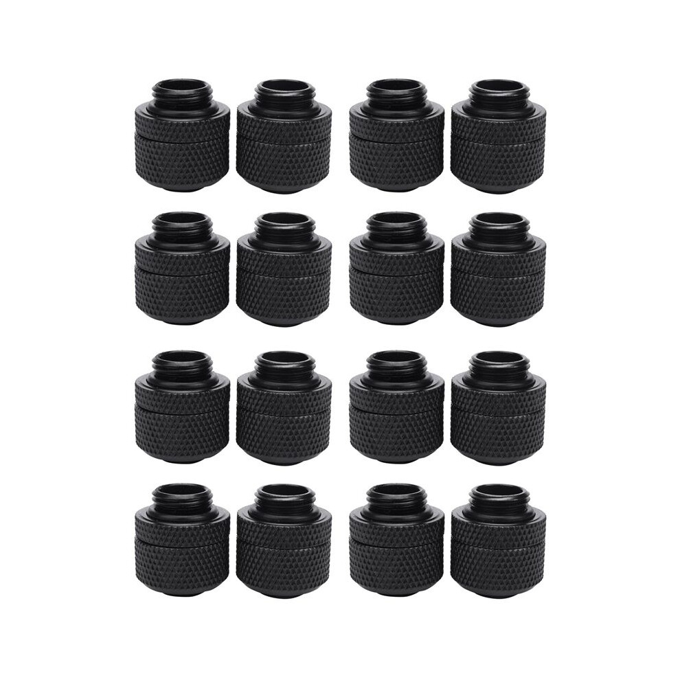 16Pc Water Cooling Fittings G1/4 External Thread Pagoda For 9.5X12.7mm Soft Tube Computer Cooling System Connector Black 4711770156014