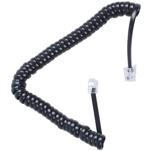 6X Replacement RJ9 4P4C Plug Coiled Stretchy Telephone Handsets Cable  Black 1