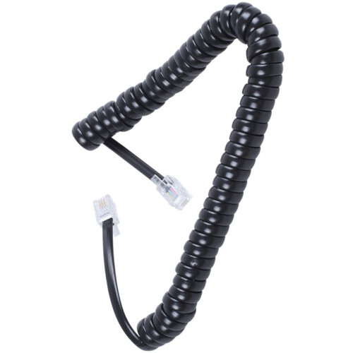 6X Replacement RJ9 4P4C Plug Coiled Stretchy Telephone Handsets Cable  Black 2