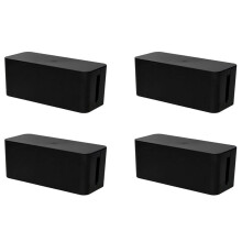 4X Cable Management Box Cord Organizer Box Power Strip Surge Protector Cover TV Cord Box for Home Office