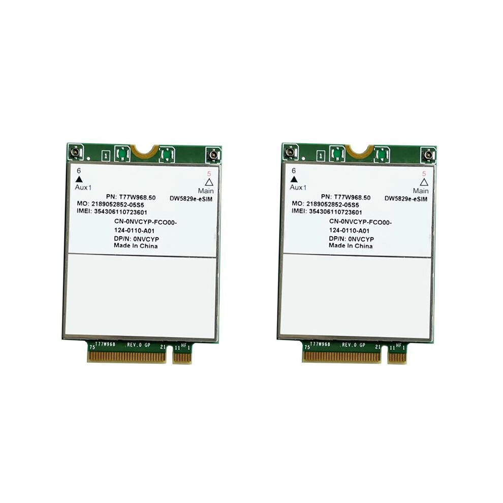 2X T77w968.50 Dw5829e-Esim M.2 4G Modem Module Cat9 450Mbps Tdd-Lte 4G Module For 7320 7330 7520 7530 7430 Laptop 4711116523944
