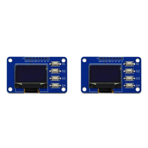 2pcs 0.96 Inch OLED Display Module 12864 Screen Module with Matrix & 4 Key Keyboards IIC
