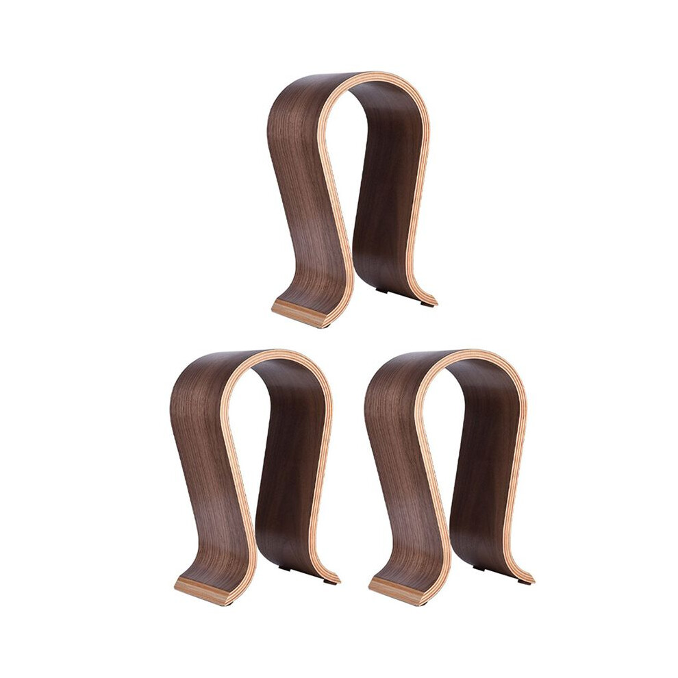 3X U Shape Headset Stand, Wooden Headphones Headset Holder Hanger Desk Headset Display Shelf Rack, For -Ear Headphones 6032029576208