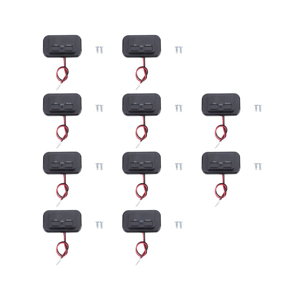 10X Usb+Pd Car Charger Socket 12V/24V Usb Charging Splitter Outlet Power-Adapter For Motorcycle -Truck Atv 6134064372750