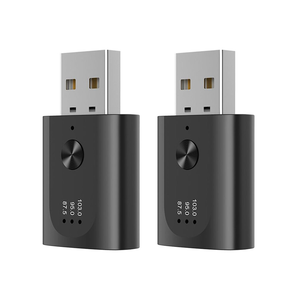 2X Usb 5.3 Adapter Wireless Audio Receiver Transmitter With Mic Handsfree Call For Car With Fm Radio 4712060475013