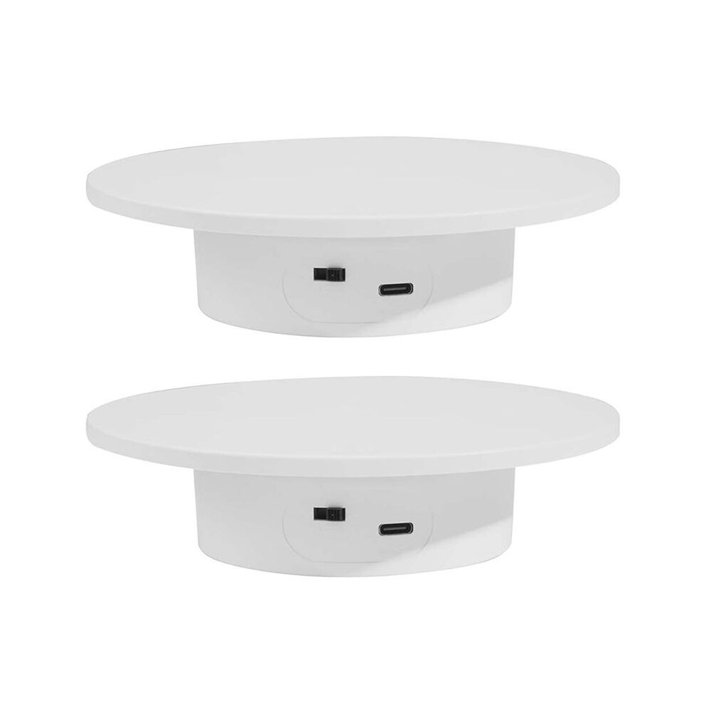 2X Motorized Rotating Display Stand, 360 Electric Rotary Turntable Base Rotating Tray, Load-Bearing 11Lbs, For Photography 4713583413278