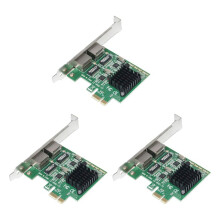3X Scheda di Rete Gigabit Ethernet Interfaccia Pci-e X1 Rj45 un Doppia Porta Adattatore  8111G con Velocità 10/100 / 1000Mbps