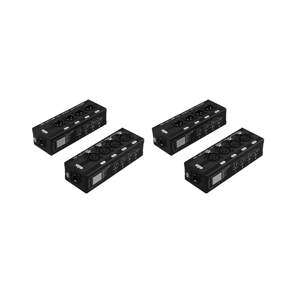 2 Pair 4 Channel Xlr/Dmx Audio Rj45 Ethernet Extender Xlr Extender Transceiver For Live Stage, Audio Recording Studio 6033043365809