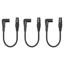 3X 3 Pin XLR Right Angle Male to Female Plug Microphone Audio Cable Shielded Cord Musical Instruments Accessories