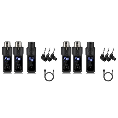 2 Set New 2.4G XLR Adapter System Wireless Microphone Transmitter Receiver for Dynamic Microphone Guitar Audio Mixer