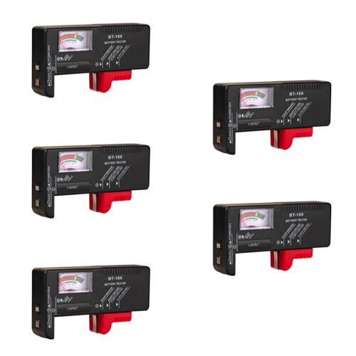 5X BT-168 AA/AAA/C/D/9V/1.5V Batteries Universal Button Cell Battery Colour Coded Meter Indicate Volt Tester Checker