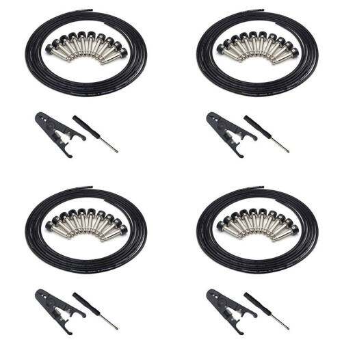 4X Solderless Connectors Design Guitar Cable Diy Guitar Pedal Patch Cable Kit