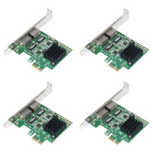 4X Dual Anschluss Steck Platz PCI-E X1 RJ45 Schnittstelle Gigabit Ethernet Netzwerk Karte 10/100 / 1000Mbps Rate für  82575 Adapter