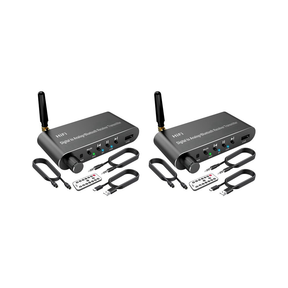2X 5.1 Transmitter Receiver Digital To Analog Audio Converter Dac Wireless Adaptor, Coax To Analog For Tv 4712872121788