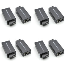 4 Pair Gigabit 100/1000M A/B SC Ethernet Fiber  Media Converter Rj45 Optic Transceiver 20KM Fibra