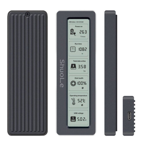 2X SHuoLe M. 2 NVME/NGFF Dual Protocol SSD Enclosure with Display Screen Intelligent Digital Type-C 3.2 10Gbps 2