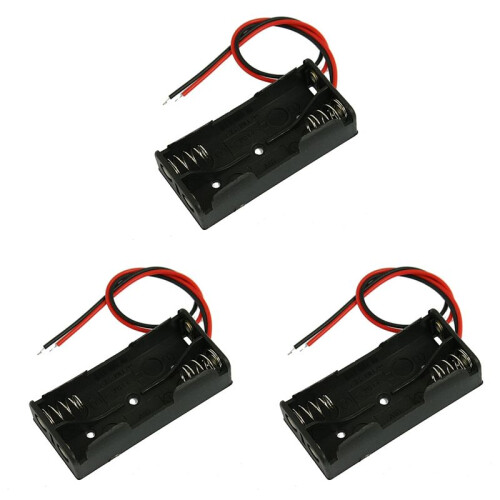 3X Noir Plastique Batterie Boite Support Cable 2 X 1.5V AAA