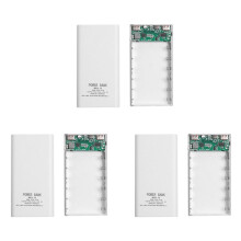 3X 18650 Akku Power Bank Box 5V 2.1A LCD Display 20000MAh Power Board für 6X18650 Akku DIY Powerbank Case (Weiß)