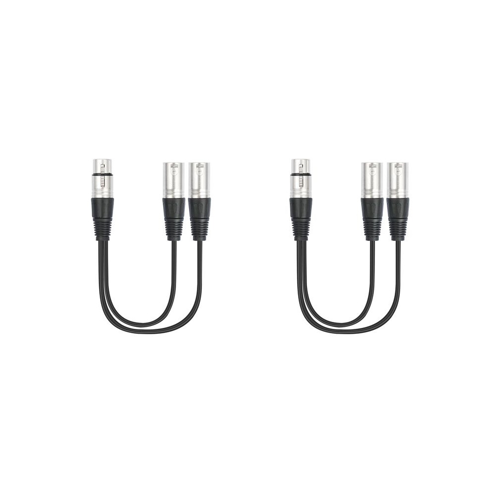 2Pcs 30Cm 3 Pin Xlr Female To Double Male Y Splitter Cable,Microphone Splitter Cord Audio Adaptor 6033461021592