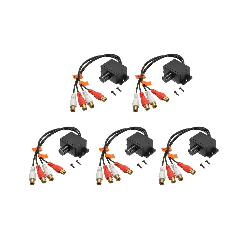 5X Universal Amplifier Bass Rca Gain Level Volume Control Knob For Car Home Black 6032701147214