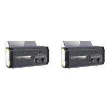 2X Emergency Weather Radio Hand Crank Solar Radio Portable AM/FM/NOAA Radio with 5 Charging Modes Cell Phone Charger