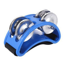 Blue Foot Tambourine Percussion with Jingle Bell for Guitar Drum Instruments